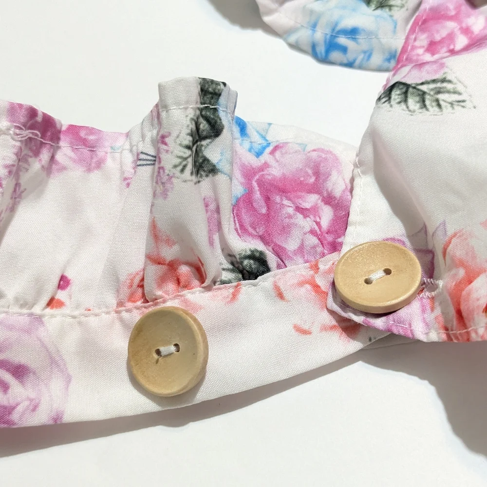 Harper Liz Floral Ruffled Baby Girls Romper Size: 6mo